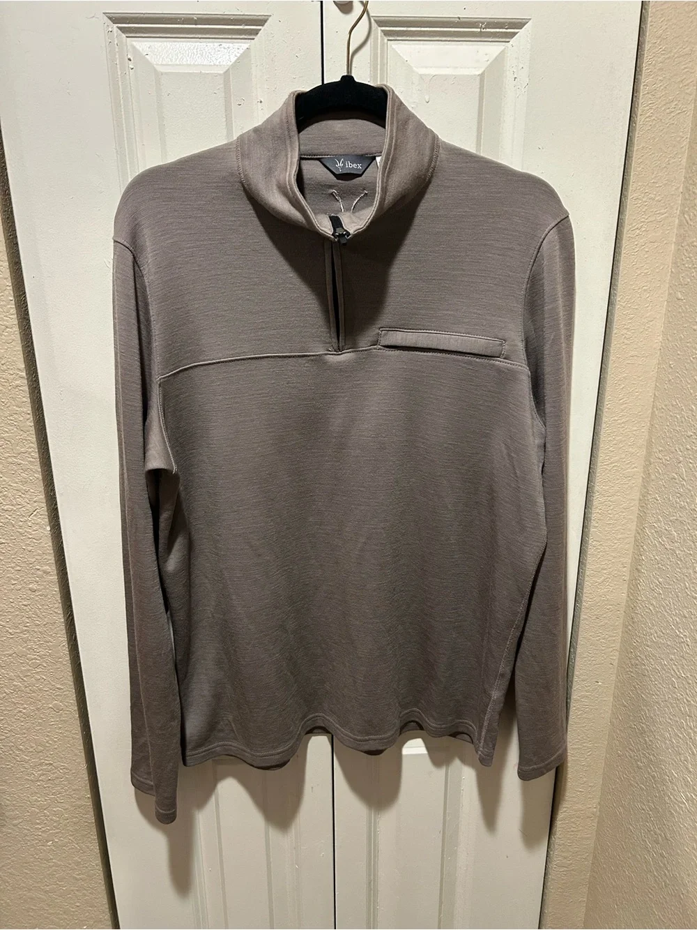 Ibex Wool 100% Quarter Zip Men’s Mid-Weight Pullover , Large